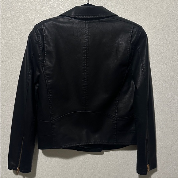 Black Tape Faux Leather Jacket - Picture 5 of 9